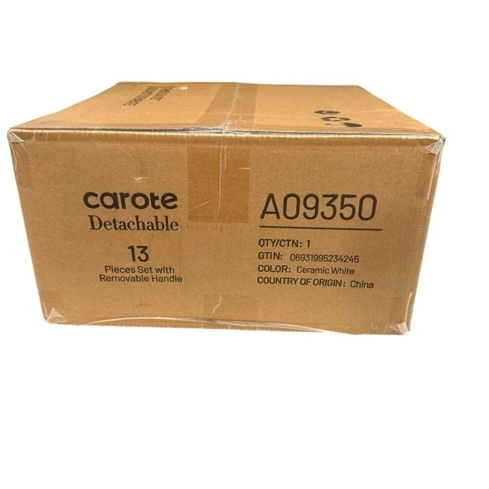 CAROTE 13-Piece  Ceramic‎ White Nonstick Pots and Pans Cookware Set